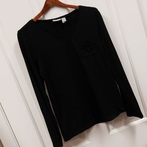 Black knit Chico's top sz 0